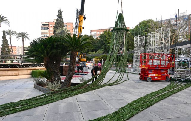 Comienza el montaje de los 35m del Gran Árbol de Navidad que dará luz al inicio de estas fiestas el 6 de diciembre - 2, Foto 2