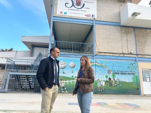 Los alumnos de Primaria del Joaquín Carrión de San Javier vuelven a su centro tras finalizar las obras de la cubierta - 1, Foto 1