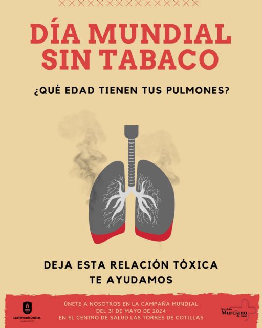 Las Torres de Cotillas conmemorará el día mundial sin tabaco con una jornada de sensibilización contra esta adicción - 1, Foto 1
