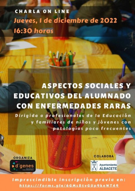 El próximo 1 de diciembre D´Genes celebrará un webinar dirigido a profesionales de la Educación y familias de niños y jóvenes con enfermedades raras de Albacete - 1, Foto 1