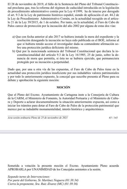 El BOE publica la incoación del expediente del Faro de Cabo de Palos como BIC, que solicitó MC en el Pleno - 3, Foto 3