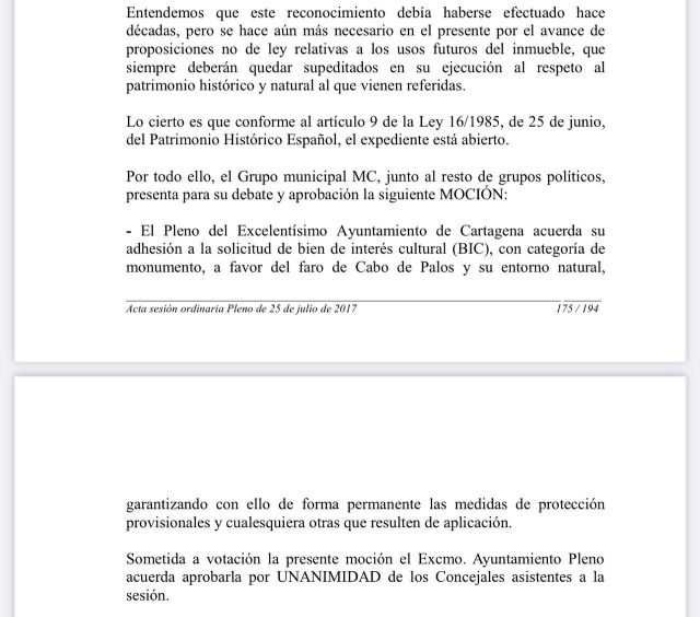 El BOE publica la incoación del expediente del Faro de Cabo de Palos como BIC, que solicitó MC en el Pleno - 5, Foto 5