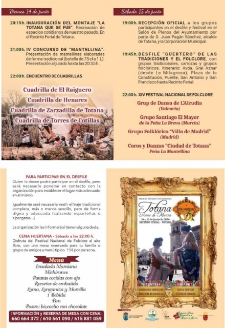 La Fiesta del Folklore y las Tradiciones “Totana, Reino de Murcia” celebra una nueva edición los días 14 y 15 de junio - 2, Foto 2