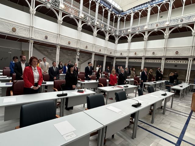 La Asamblea Regional de Murcia guarda un minuto silencio por las víctimas de la DANA - 2, Foto 2