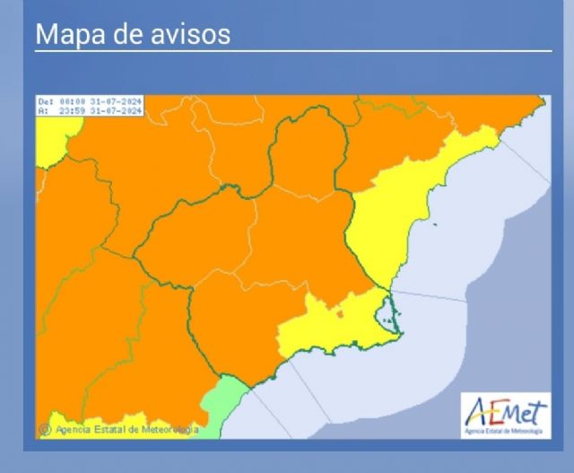 Nivel naranja por altas temperaturas en Lorca - 1, Foto 1