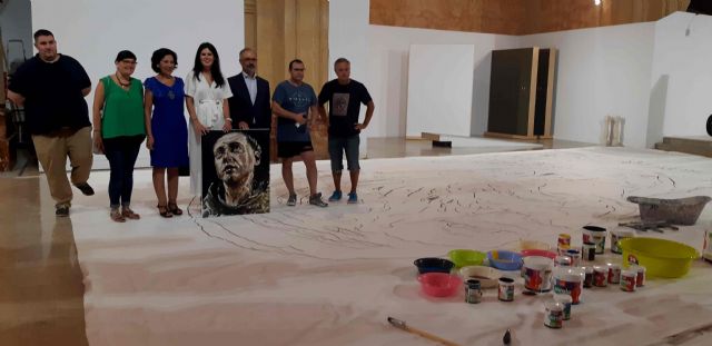 Santiago Ydáñez pinta en Caravaca el lienzo más grande de España para la exposición ´Místicos´ - 1, Foto 1