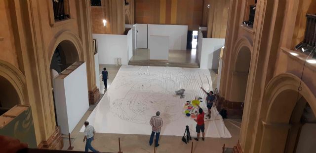 Santiago Ydáñez pinta en Caravaca el lienzo más grande de España para la exposición ´Místicos´ - 4, Foto 4