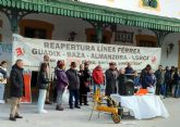 Los colectivos ferroviarios dan un bocinazo de protesta al Gobierno y anuncian medidas legales por el Estudio informativo del tren Lorca Almanzora Baza Guadix