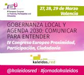 Del 27 al 29 de marzo, Valencia acoger el IV Congreso Europeo de Proximidad, Participacin y Ciudadana (COEP congress)