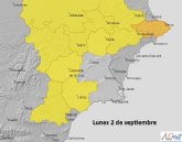 La AEMET activa el aviso amarillo por lluvias y tormentas en el Valle del Guadalentn