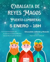 Los Reyes Magos visitarán Puerto Lumbreras en una gran cabalgata con más de medio millar de figurantes y que culminará con el saludo a todos los niños desde el balcón del Centro Cívico