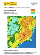 Riesgo de incendio forestal muy alto en el trmino de Cieza este lunes