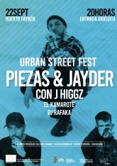 Molina de Segura celebrar el Urban Street Fest el 22 de septiembre con Piezas & Jayder, J Higgz, El Camarote y DJ Rafaka