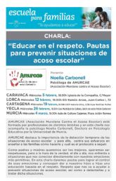 Caravaca aborda cmo prevenir y actuar ante el acoso escolar dentro de la 'Escuela para Familias'