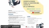 La Comunidad organiza una jornada tcnica ‘online’ dirigida a empresas sobre la gestin del covid-19 en centros de trabajo