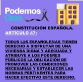 Podemos-Cieza considera que el problema de la vivienda 'necesita de medidas decididas y urgentes, no ms parches'