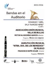 Nuevo concierto del ciclo 'Bandas en el Auditorio' con un doble programa