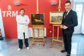 El taller de restauracin del Ayuntamiento recupera una obra de Portela sobre el monte de la Atalaya y un bodegn