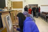 El rector de la UMU y el consejero de Educación visita al alumnado de la Escuela de Diseño en su ubicación provisional en el Campus de Espinardo