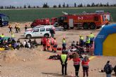 Simulacro de accidente aéreo cerca del aeropuerto internacional