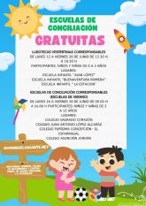 Puerto Lumbreras ofrece escuelas de conciliacin y ludotecas gratuitas para menores de 0 a 12 años durante el mes de junio