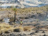 Mando de la extincin declara controlado el incendio forestal declarado ayer tarde en la Sierra del Salitre, Ricote