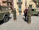 Militares de Artillería Antiaérea de Cartagena se desplegan en Totana para reforzar los controles sobre vehículos y la circulación de personas