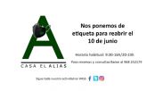 Restaurante Casa El Alias reabre sus puertas el prximo mircoles 10 de junio