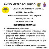 La Agencia Estatal de Meteorología activa el aviso amarillo por riesgo de tormentas en Lorca