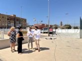 Mejoras de una pista de tenis del polideportivo municipal de La Unin