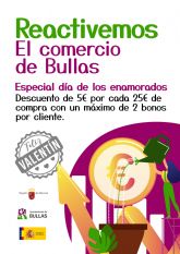 La Concejala de Comercio lanza la campaña 'Reactivemos el comercio de Bullas' coincidiendo con San Valentn