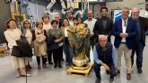 La talla de la patrona de Pliego es trasladada al Centro de Restauración para su intervención La talla de la patrona de Pliego es trasladada al Centro de Restauración para su intervención