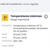 El Ayuntamiento de Lorca activa el plan PLATELOR en fase de preemergencia ante el riesgo de altas temperaturas