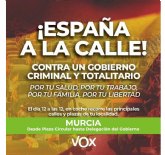 VOX invita a salir a la ciudadana con sus coches 'por la Libertad contra el Gobierno criminal y totalitario'