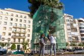 Comienzan los trabajos de limpieza y consolidacin de la estatua de Cristbal Coln en la Muralla del Mar