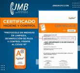 JMB GRUPO certifica, con Applus, su protocolo frente al COVID19