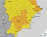 Avisos naranjas y amarillo de fenómenos meteorológicos adversos por lluvias y tormentas en toda la Región de Murcia para mañana