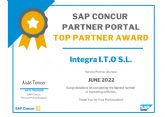 Integra ha obtenido el certificado por parte de SAP Concur Partner Portal como 'Top Partner' en junio de 2022