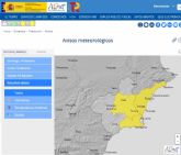 Meteorologa actualiza aviso de fenmeno adverso nivel amarillo por aumento de temperaturas para manana en la Regin de Murcia