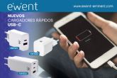 Ewent presenta sus nuevos cargadores UBS y USB-C para cargas rpidas