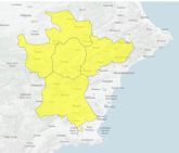 Aviso de nivel amarillo por tormentas para hoy en la Regin de Murcia