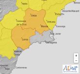 Aemet establece aviso de nivel naranja por fenómenos adversos para hoy, día 20 entre las 13 y 21 horas en la Región de Murcia