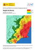 El nivel de riesgo de incendio forestal previsto para hoy viernes es extremo o muy alto en la mayor parte de la Regin