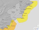 Aviso amarillo por fenómenos costeros para mañana jueves en el litoral del Campo de Cartagena y Mazarrón