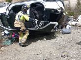 Rescatan a dos personas heridas en accidente de trfico ocurrido Bullas