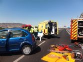 8 personas heridas en tres accidentes de trfico ocurridos esta tarde en A-7, Alhama de Murcia