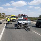 Accidente de trfico en Mula, en el que se vieron implicados dos vehculos