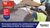 Finanzauto obtiene las certificaciones de 'Great Place to Work' y Top Employer