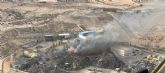 Incendio en una planta de reciclaje en Canada Hermosa, Murcia