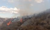 Incendio en una rambla, entre los colegios Alfonso X y Pérez de Hita, Lorca